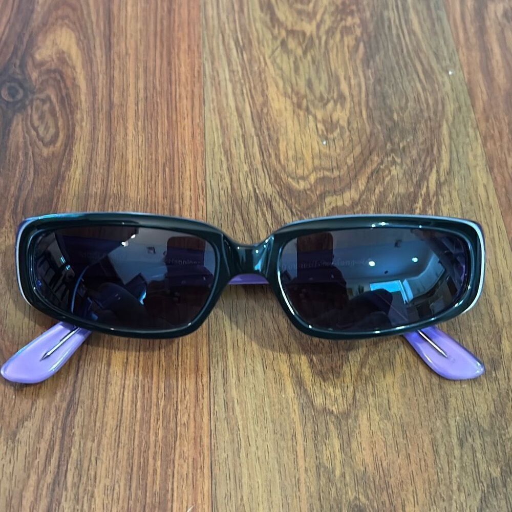 Nicole Miller Black purple double happiness vintage punk sunglasses